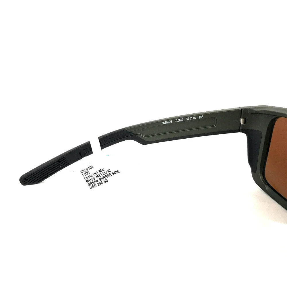 Costa Sunglasses Lido 06S9104 910410 Steel Gray Metallic Green Mirror 580G - Picture 10 of 13